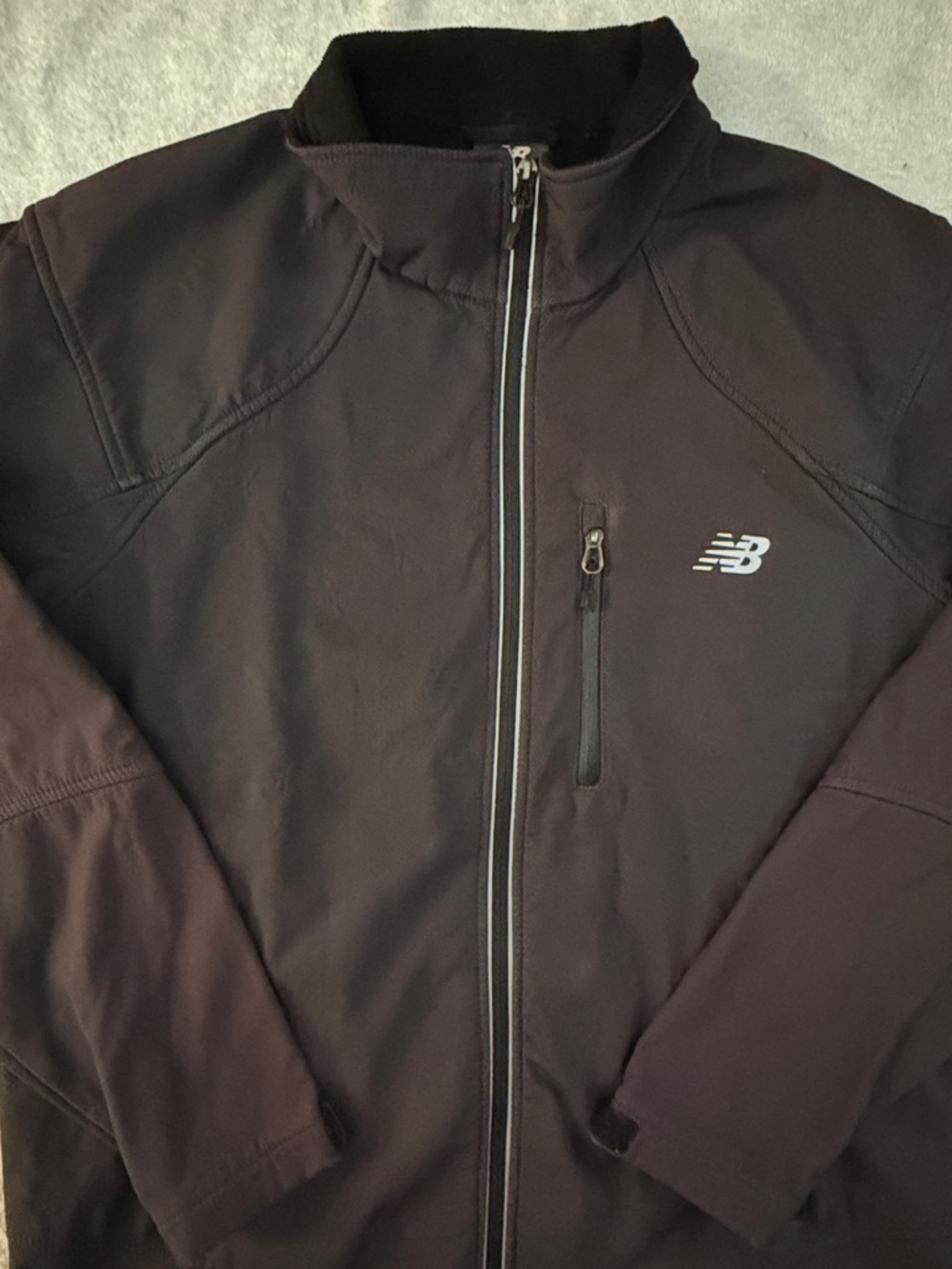 New Balance Soft Shell Fleece Lined Full-Zip Jacket Tech Pockets Weatherproof